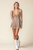 Force Of Nature Brown Print Ruffle Romper