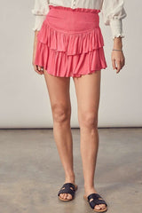 Moonlight Hot Pink Ruffled Mini Skirt