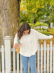 Anastasia Ivory Cable Knit Sweater