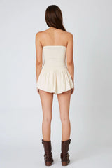 Petra Ecru Strapless Romper Dress