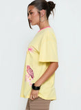 Wild Light Oversized Graphic Tee Yellow / Pink