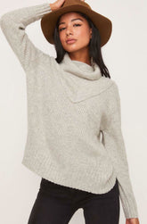 Joel Heather Grey Cowl Neck Sweater