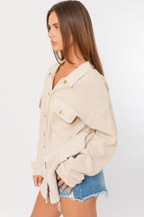 Brooke Taupe Waffle Knit Shacket