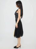 Evanescence Asymmetrical Midi Skirt Black