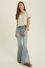 Reaching For The Stars Medium Wash High Rise Flare Jeans