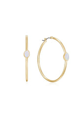 A Drop Of Opal 18k Gold Hoop Earrings
