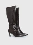 Therapy Dove Knee High Boots Chocolate Croc