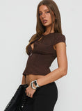 In A Vault Zip Through Top Brown Stripe