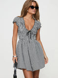 Wescott Gingham Romper Black White Tall