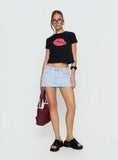 Kiss Kiss Graphic Baby Tee Black