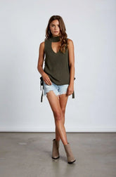 Lively Olive Choker Sweater