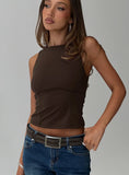 Georgetta Bust Detail Cami Top Brown
