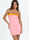 Tein Strapless Mini Dress Pink Orange