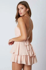 Lola Blush Backless Ruffle Romper