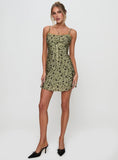 Valencia Mini Dress Sage Floral