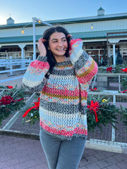 Andie Multi Color Striped Oversized Sweater