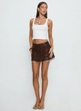 We Made It Sequin Skort Brown