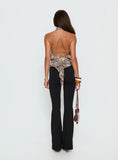 Faythe High Neck Tie Top Paisley