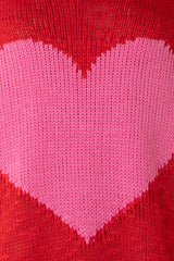 Be Mine Red Sheer Heart Sweater