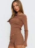 Ahani Off Shoulder Knit Top Mocha