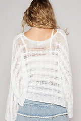 Carmen White Oversized Sheer Sweater