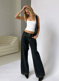 Hannalee Low Rise Wide Leg Jeans Grunge Wash