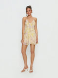 Hey Blondie Ruffle Halter Mini Dress Multi Floral