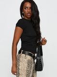 Prestige Longline Baby Tee Black