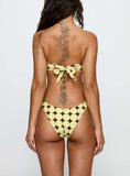 Calbira Cheeky Bikini Bottoms Yellow Geo