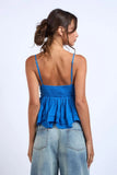 Lexi Blue Ruffle Babydoll Cami Top