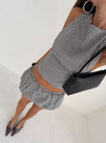 More My Jam Bubble Hem Set Black / White