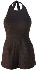 Minkpink Black Eyelet House Prairie Romper