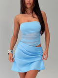 Elemental Strapless Mesh Mini Dress Blue