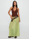 Movie Stars Faux Suede Halter Top Brown