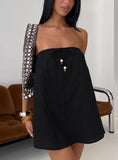 Isafelia Strapless Playsuit Black