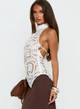 Sailboat Asymmetrical Halter Top White