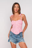 Elyse Pink Floral Peplum Top