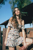 Maya Ivory Floral Off the Shoulder Mini Dress