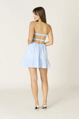 Argie Light Blue Strapless Romper