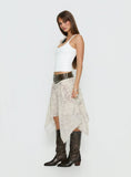 Dark Mirage Asymmetrical Midi Skirt Multi