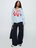 Starblazer Zip Up Graphic Hoodie Blue Red