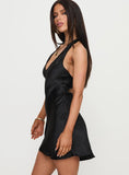 Mysteria Halter Mini Dress Black