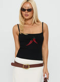 Sweetscape Bead Detail Cami Top Chilli Black