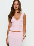 Zespri Lace Jersey Top Pink
