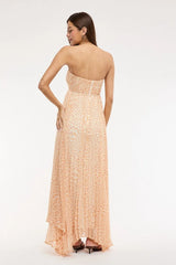 Willow Orange Print Strapless Maxi Dress