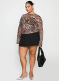 Believe Me Long Sleeve Top Leopard Curve
