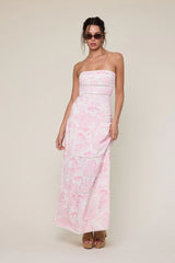 Amalfi White and Pink Floral Maxi Dress