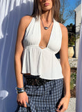Saddler Halter Top White