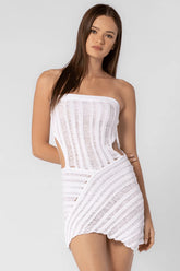 Tasha White Sheer Cover Up Dress