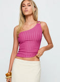 All Falls Down One Shoulder Top Pink